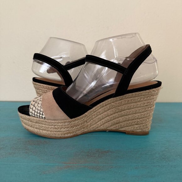 Coach Farren Suede Snake & Chalk Platform Sandals Sz 8 - Picture 7 of 9